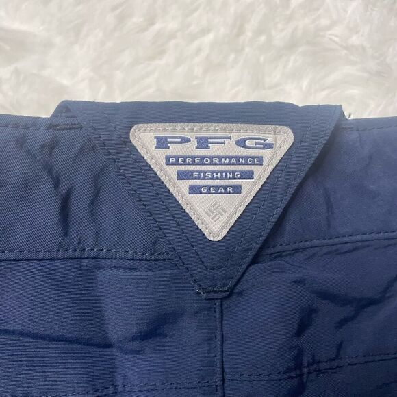 Columbia PFG Womens Shorts Size 14 Navy Blue Nylon Fishing Hiking Outdoor - Picture 10 of 12